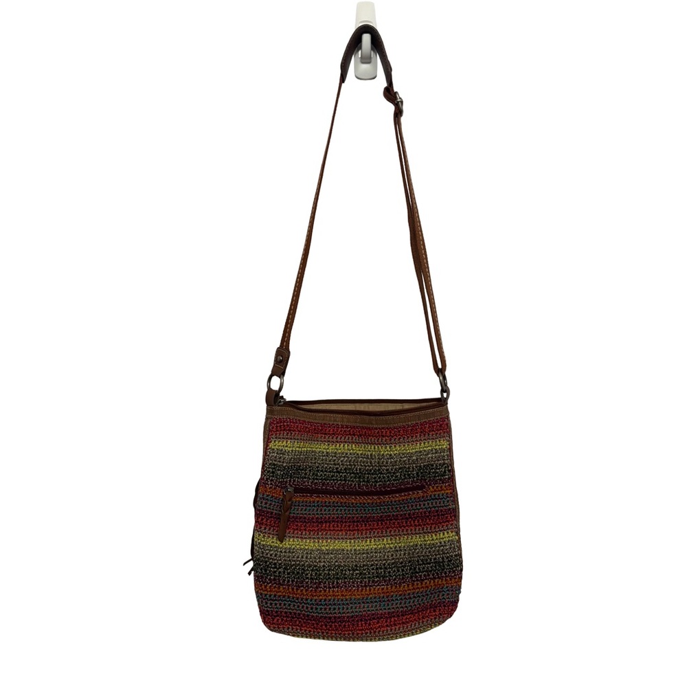 The Sak Crochet Crossbody Bag Multicolor Striped Boho Should Bag Purse